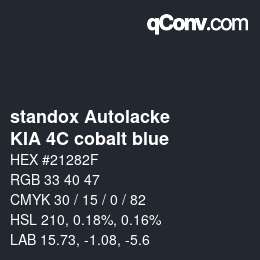 Farbcode: standox Autolacke - KIA 4C cobalt blue | qconv.com