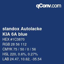 Color code: standox Autolacke - KIA 6A blue | qconv.com