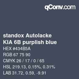 Color code: standox Autolacke - KIA 6B purplish blue | qconv.com