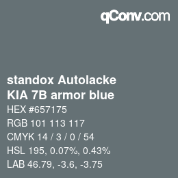 Color code: standox Autolacke - KIA 7B armor blue | qconv.com