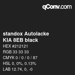 Color code: standox Autolacke - KIA 8EB black | qconv.com