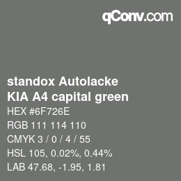 Color code: standox Autolacke - KIA A4 capital green | qconv.com