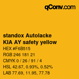 Color code: standox Autolacke - KIA AY safety yellow | qconv.com