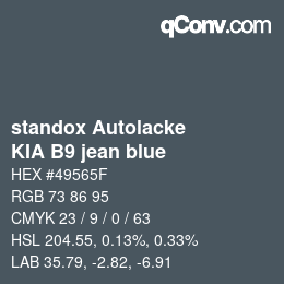 Color code: standox Autolacke - KIA B9 jean blue | qconv.com