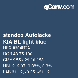 Código de color: standox Autolacke - KIA BL light blue | qconv.com