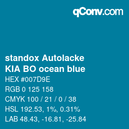 Farbcode: standox Autolacke - KIA BO ocean blue | qconv.com