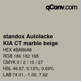 Color code: standox Autolacke - KIA CT marble beige | qconv.com