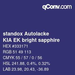 Color code: standox Autolacke - KIA EK bright sapphire | qconv.com