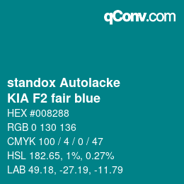 Color code: standox Autolacke - KIA F2 fair blue | qconv.com