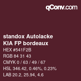 カラーコード: standox Autolacke - KIA FP bordeaux | qconv.com