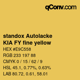 Color code: standox Autolacke - KIA FY fine yellow | qconv.com