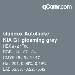 Color code: standox Autolacke - KIA G1 gloaming grey | qconv.com