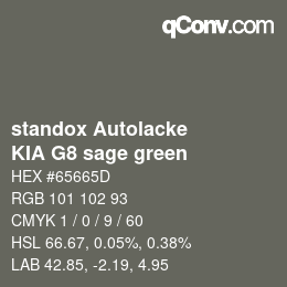 Color code: standox Autolacke - KIA G8 sage green | qconv.com