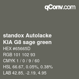 Code couleur: standox Autolacke - KIA G8 sage green | qconv.com