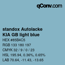 Color code: standox Autolacke - KIA GB light blue | qconv.com