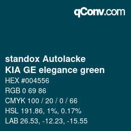 Color code: standox Autolacke - KIA GE elegance green | qconv.com