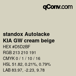 Farbcode: standox Autolacke - KIA GW cream beige | qconv.com