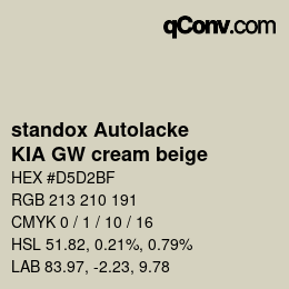 Color code: standox Autolacke - KIA GW cream beige | qconv.com