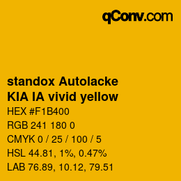 Color code: standox Autolacke - KIA IA vivid yellow | qconv.com