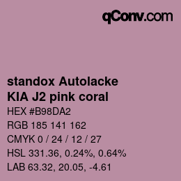 カラーコード: standox Autolacke - KIA J2 pink coral | qconv.com