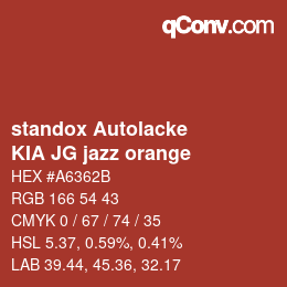 Color code: standox Autolacke - KIA JG jazz orange | qconv.com