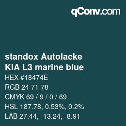 Color code: standox Autolacke - KIA L3 marine blue | qconv.com