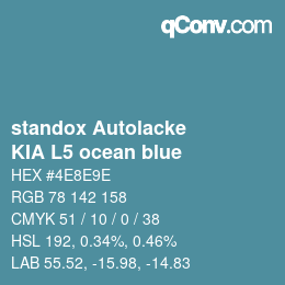 Color code: standox Autolacke - KIA L5 ocean blue | qconv.com