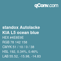 Color code: standox Autolacke - KIA L5 ocean blue | qconv.com