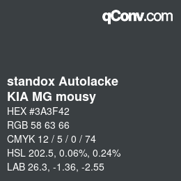 Color code: standox Autolacke - KIA MG mousy | qconv.com