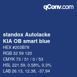 Color code: standox Autolacke - KIA OB smart blue | qconv.com