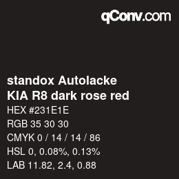 Color code: standox Autolacke - KIA R8 dark rose red | qconv.com