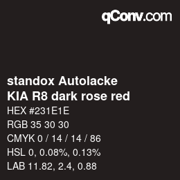 Code couleur: standox Autolacke - KIA R8 dark rose red | qconv.com