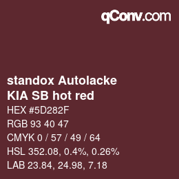 Código de color: standox Autolacke - KIA SB hot red | qconv.com