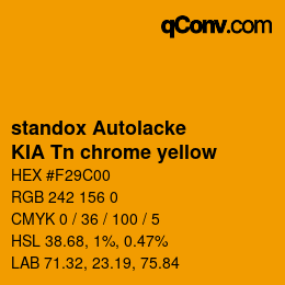 Color code: standox Autolacke - KIA Tn chrome yellow | qconv.com