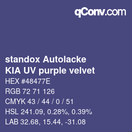 Color code: standox Autolacke - KIA UV purple velvet | qconv.com