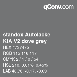 Color code: standox Autolacke - KIA V2 dove grey | qconv.com