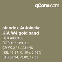 Code couleur: standox Autolacke - KIA W4 gold sand | qconv.com