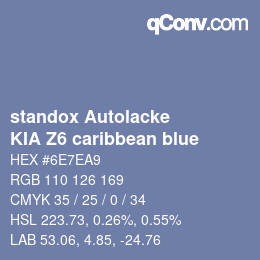 Color code: standox Autolacke - KIA Z6 caribbean blue | qconv.com