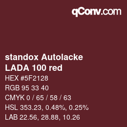 Code couleur: standox Autolacke - LADA 100 red | qconv.com