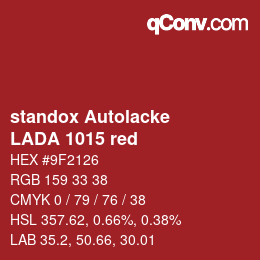 Color code: standox Autolacke - LADA 1015 red | qconv.com