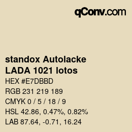 Color code: standox Autolacke - LADA 1021 lotos | qconv.com