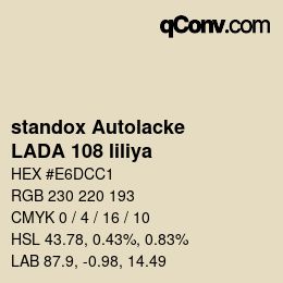 Color code: standox Autolacke - LADA 108 liliya | qconv.com