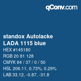 Farbcode: standox Autolacke - LADA 1115 blue | qconv.com