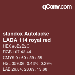 Color code: standox Autolacke - LADA 114 royal red | qconv.com