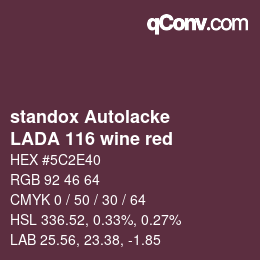 Color code: standox Autolacke - LADA 116 wine red | qconv.com