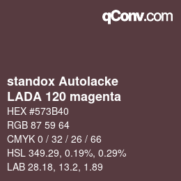 Color code: standox Autolacke - LADA 120 magenta | qconv.com