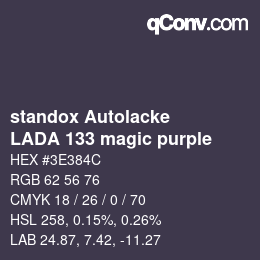 カラーコード: standox Autolacke - LADA 133 magic purple | qconv.com