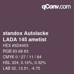 Color code: standox Autolacke - LADA 145 ametist | qconv.com