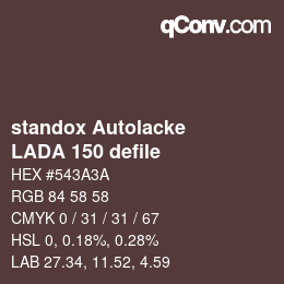 Code couleur: standox Autolacke - LADA 150 defile | qconv.com