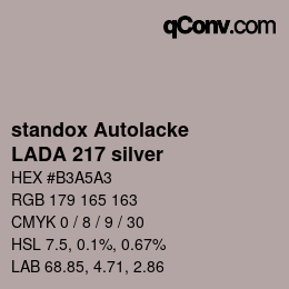 Color code: standox Autolacke - LADA 217 silver | qconv.com